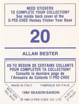 1983-84 Brantford Alexanders (OHL) Police #17 Allan Bester Back