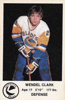 1983-84 Saskatoon Blades (WHL) Police #8 Wendel Clark Front