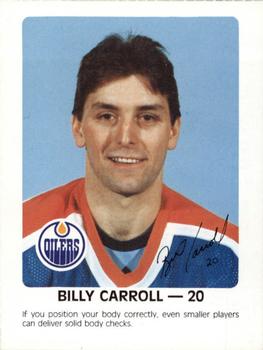 1984-85 Red Rooster Edmonton Oilers #NNO Billy Carroll Front