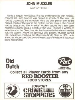 1984-85 Red Rooster Edmonton Oilers #NNO John Muckler Back