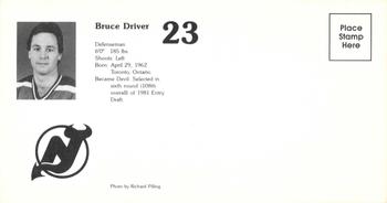 1984-85 New Jersey Devils Postcards #NNO Bruce Driver Back