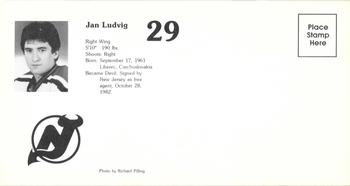 1984-85 New Jersey Devils Postcards #NNO Jan Ludvig Back