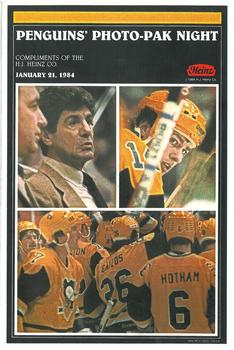1983-84 Heinz Pittsburgh Penguins Photo-Pak Night SGA #NNO Michel Dion / Front Cover Back