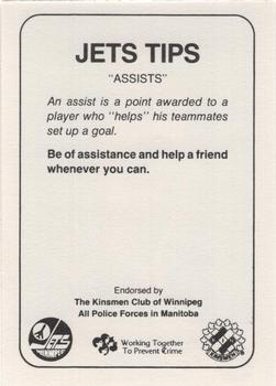 1984-85 Winnipeg Jets Police #NNO Morris Lukowich Back