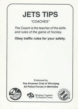 1984-85 Winnipeg Jets Police #NNO Bill Sutherland / Barry Long / Rick Bowness Back