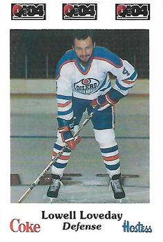 1984-85 Nova Scotia Oilers (AHL) Police #4 Lowell Loveday Front