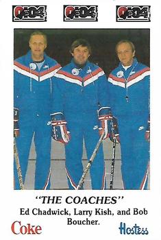 1984-85 Nova Scotia Oilers (AHL) Police #25 Ed Chadwick / Larry Kish / Bob Boucher Front