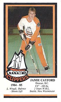 1984-85 Nanaimo Clippers (BCHL) Police #5 Jamie Cayford Front