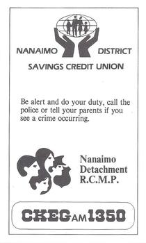 1984-85 Nanaimo Clippers (BCHL) Police #7 Brian Deleeuw Back