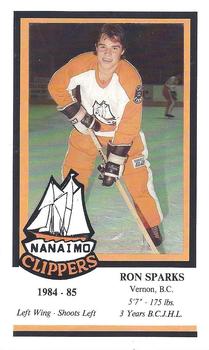 1984-85 Nanaimo Clippers (BCHL) Police #18 Ron Sparks Front
