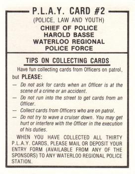 1984-85 Kitchener Rangers (OHL) Police #2 Harold Basse Back