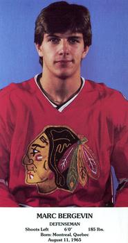 1985-86 Chicago Blackhawks Postcards #NNO Marc Bergevin Front