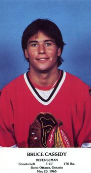 1985-86 Chicago Blackhawks Postcards #NNO Bruce Cassidy Front