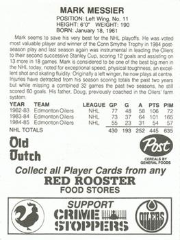 1985-86 Red Rooster Edmonton Oilers #NNO Mark Messier Back