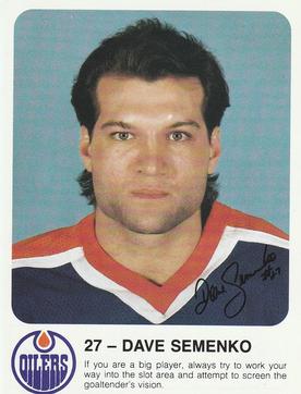 1985-86 Red Rooster Edmonton Oilers #NNO Dave Semenko Front