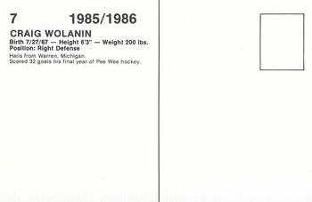1985-86 New Jersey Devils Postcards #10 Craig Wolanin Back