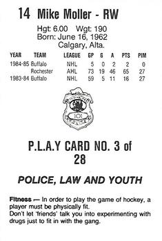 1985-86 Nova Scotia Oilers (AHL) Police #3 Mike Moller Back
