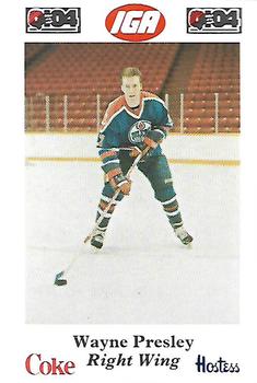 1985-86 Nova Scotia Oilers (AHL) Police #16 Wayne Presley Front