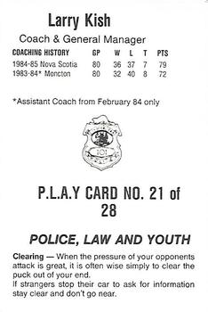 1985-86 Nova Scotia Oilers (AHL) Police #21 Larry Kish Back