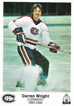 1985-86 Kingston Canadians (OHL) Police #21 Darren Wright Front