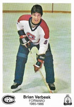 1985-86 Kingston Canadians (OHL) Police #23 Brian Verbeek Front