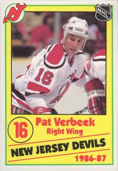 1986-87 New Jersey Devils Police #19 Pat Verbeek Front