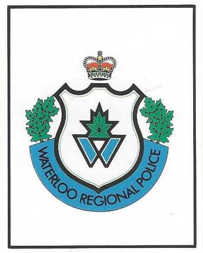 1986-87 Kitchener Rangers (OHL) Police #1 Waterloo Regional Police Crest Front