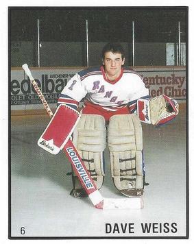 1986-87 Kitchener Rangers (OHL) Police #6 David Weiss Front