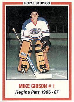1986-87 Royal Studios Regina Pats (WHL) #7 Mike Gibson Front