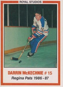 1986-87 Royal Studios Regina Pats (WHL) #16 Darrin McKechnie Front
