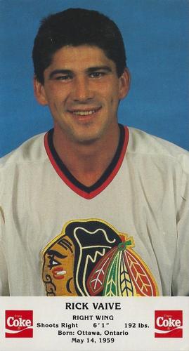 1987-88 Coca-Cola Chicago Blackhawks #NNO Rick Vaive Front
