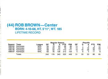 1987-88 Kodak Pittsburgh Penguins #NNO Rob Brown Back