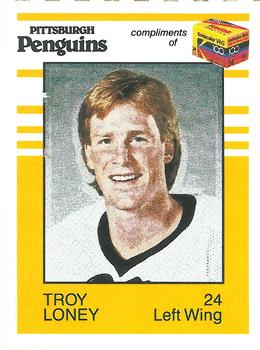 1987-88 Kodak Pittsburgh Penguins #NNO Troy Loney Front