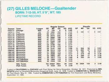 1987-88 Kodak Pittsburgh Penguins #NNO Gilles Meloche Back