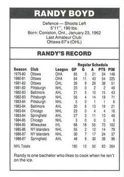 1987-88 Shell Oil Vancouver Canucks #NNO Randy Boyd Back