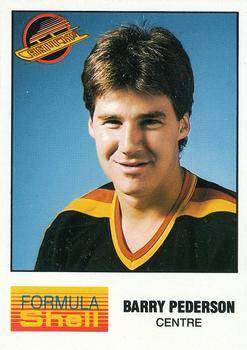 1987-88 Shell Oil Vancouver Canucks #NNO Barry Pederson Front