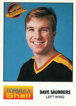 1987-88 Shell Oil Vancouver Canucks #NNO Dave Saunders Front