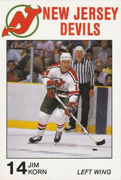 1988-89 Carretta New Jersey Devils #NNO Jim Korn Front