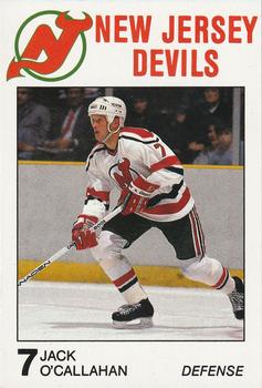 1988-89 Carretta New Jersey Devils #NNO Jack O'Callahan Front