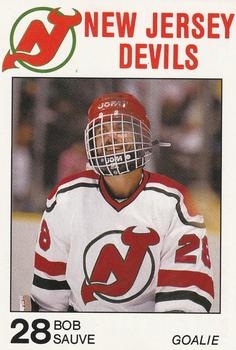 1988-89 Carretta New Jersey Devils #NNO Bob Sauve Front