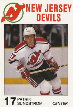 1988-89 Carretta New Jersey Devils #NNO Patrik Sundstrom Front