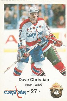 1988-89 Washington Capitals Smokey #1 Dave Christian Front