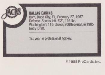 1988-89 ProCards Baltimore Skipjacks (AHL) #NNO Dallas Eakins Back