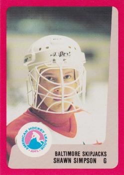 1988-89 ProCards Baltimore Skipjacks (AHL) #NNO Shawn Simpson Front