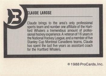 1988-89 ProCards Binghamton Whalers (AHL) #NNO Claude Larose Back