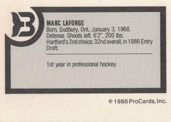 1988-89 ProCards Binghamton Whalers (AHL) #NNO Marc Laforge Back