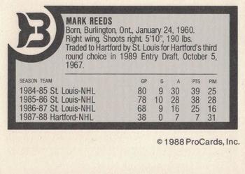 1988-89 ProCards Binghamton Whalers (AHL) #NNO Mark Reeds Back
