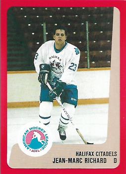 1988-89 ProCards Halifax Citadels (AHL) #NNO Jean-Marc Richard Front