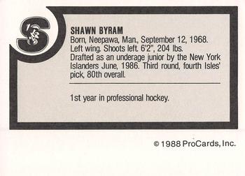 1988-89 ProCards Springfield Indians (AHL) #NNO Shawn Byram Back