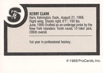 1988-89 ProCards Springfield Indians (AHL) #NNO Kerry Clark Back